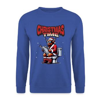 Santa Claus Christmas Men & Women - Unisex Sweatshirt - royal blue - Front - Alina (178cm) & Michal (187cm)