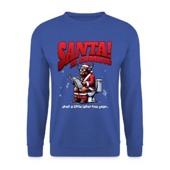 Santa Claus Christmas Men & Women - Unisex Sweatshirt - royal blue - Front - Alina (178cm) & Michal (187cm)