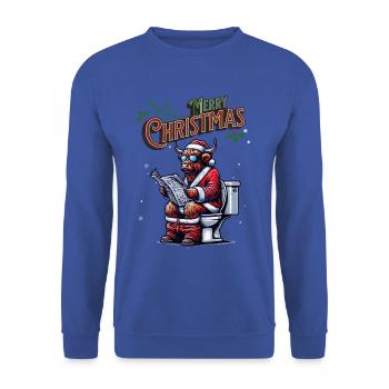 Santa Claus Christmas Men & Women - Unisex Sweatshirt - royal blue - Front - Alina (178cm) & Michal (187cm)