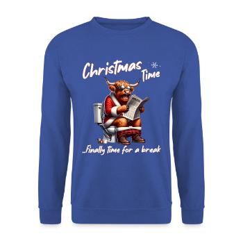 Santa Claus Christmas Men & Women - Unisex Sweatshirt - royal blue - Front - Alina (178cm) & Michal (187cm)