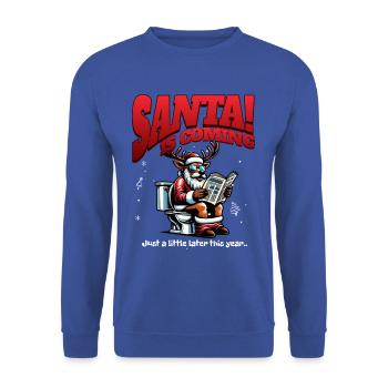 Santa Claus Christmas Men & Women - Unisex Sweatshirt - royal blue - Front - Alina (178cm) & Michal (187cm)