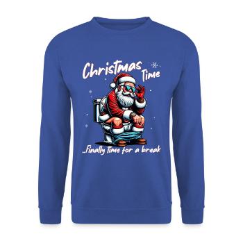 Santa Claus Christmas Men & Women - Unisex Sweatshirt - royal blue - Front - Alina (178cm) & Michal (187cm)