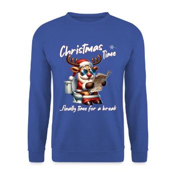 Weihnachtsmann Weihnachten Männer & Frauen - Unisex Pullover - Royalblau - Vorne - Alina (178cm) & Michal (187cm)