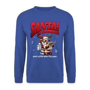 Père Noël Noël Hommes et femmes - Sweat-shirt Unisexe - bleu royal - Devant - Alina (178cm) & Michal (187cm)
