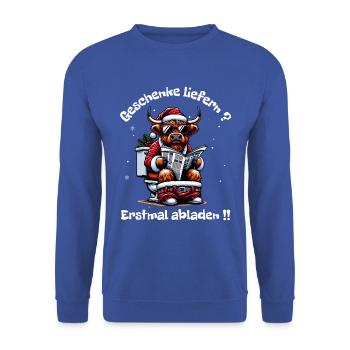 Santa Claus Christmas Men & Women - Unisex Sweatshirt - royal blue - Front - Alina (178cm) & Michal (187cm)