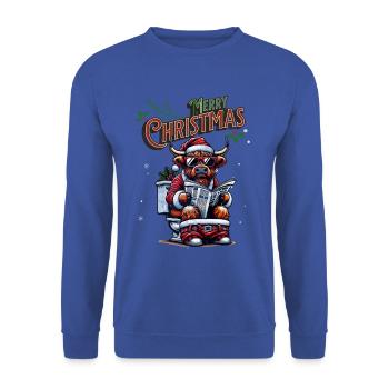 Santa Claus Christmas Men & Women - Unisex Sweatshirt - royal blue - Front - Alina (178cm) & Michal (187cm)