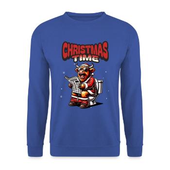 Santa Claus Christmas Men & Women - Unisex Sweatshirt - royal blue - Front - Alina (178cm) & Michal (187cm)