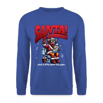 Père Noël Noël Hommes et femmes - Sweat-shirt Unisexe - bleu royal - Devant - Alina (178cm) & Michal (187cm)