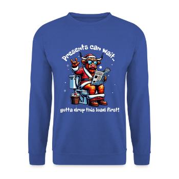 Père Noël Noël Hommes et femmes - Sweat-shirt Unisexe - bleu royal - Devant - Alina (178cm) & Michal (187cm)