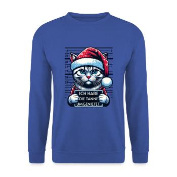 Santa Claus Funny Cats Christmas - Unisex Sweatshirt - royal blue - Front - Alina (178cm) & Michal (187cm)
