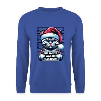 Santa Claus Funny Cats Christmas - Unisex Sweatshirt - royal blue - Front - Alina (178cm) & Michal (187cm)