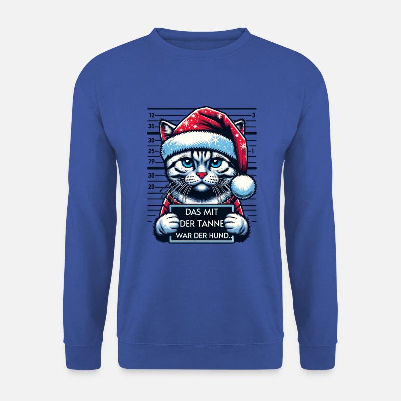 Weihnachtsmann lustiges Katzen Weihnachten - Unisex Pullover - Royalblau