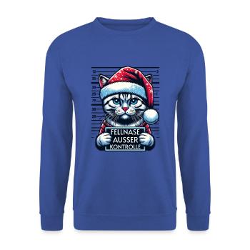 Santa Claus Funny Cats Christmas - Unisex Sweatshirt - royal blue - Front - Alina (178cm) & Michal (187cm)