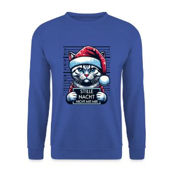 Santa Claus Funny Cats Christmas - Unisex Sweatshirt - royal blue - Front - Alina (178cm) & Michal (187cm)