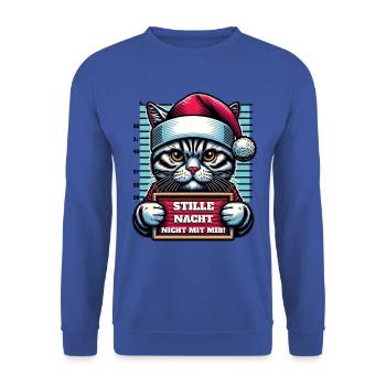 Santa Claus Funny Cats Christmas - Unisex Sweatshirt - royal blue - Front - Alina (178cm) & Michal (187cm)