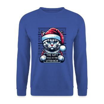 Santa Claus Christmas Funny Cats Mugshot - Unisex Sweatshirt - royal blue - Front - Alina (178cm) & Michal (187cm)