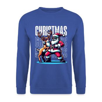 Santa Claus is dancing on xmas Christmas funny - Unisex Pullover - Royalblau - Vorne - Alina (178cm) & Michal (187cm)