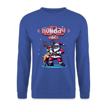 Santa Claus is dancing on xmas Christmas funny - Unisex Pullover - Royalblau - Vorne - Alina (178cm) & Michal (187cm)