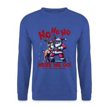Santa Claus is dancing on xmas Christmas funny - Unisex Pullover - Royalblau - Vorne - Alina (178cm) & Michal (187cm)