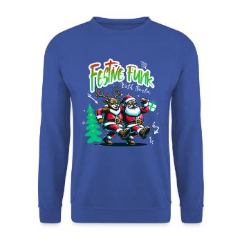 Santa Claus is dancing on xmas Christmas funny - Unisex Pullover - Royalblau - Vorne - Alina (178cm) & Michal (187cm)
