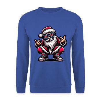 Santa Claus is dancing on xmas Christmas funny - Unisex Pullover - Royalblau - Vorne - Alina (178cm) & Michal (187cm)