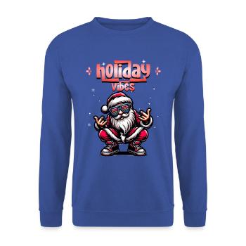 Santa Claus is dancing on xmas Christmas funny - Unisex Pullover - Royalblau - Vorne - Alina (178cm) & Michal (187cm)
