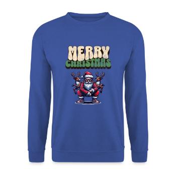 Santa Claus is dancing on xmas Christmas funny - Unisex Pullover - Royalblau - Vorne - Alina (178cm) & Michal (187cm)