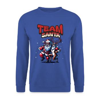 Santa Claus is dancing on xmas Christmas funny - Unisex Pullover - Royalblau - Vorne - Alina (178cm) & Michal (187cm)