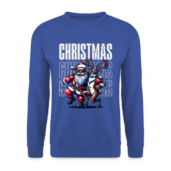 Santa Claus is dancing on xmas Christmas funny - Unisex Pullover - Royalblau - Vorne - Alina (178cm) & Michal (187cm)