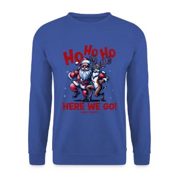 Santa Claus is dancing on xmas Christmas funny - Unisex Pullover - Royalblau - Vorne - Alina (178cm) & Michal (187cm)