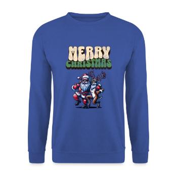 Santa Claus is dancing on xmas Christmas funny - Unisex Pullover - Royalblau - Vorne - Alina (178cm) & Michal (187cm)