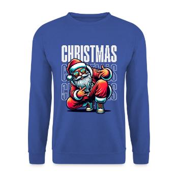 Santa Claus is dancing on xmas Christmas funny - Unisex Pullover - Royalblau - Vorne - Alina (178cm) & Michal (187cm)