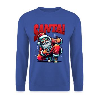 Santa Claus is dancing on xmas Christmas funny - Unisex Pullover - Royalblau - Vorne - Alina (178cm) & Michal (187cm)