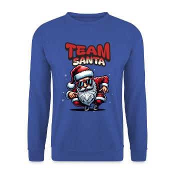 Santa Claus is dancing on xmas Christmas funny - Unisex Pullover - Royalblau - Vorne - Alina (178cm) & Michal (187cm)