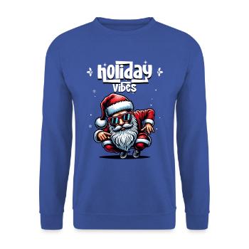 Santa Claus is dancing on xmas Christmas funny - Unisex Pullover - Royalblau - Vorne - Alina (178cm) & Michal (187cm)