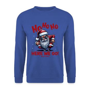 Santa Claus is dancing on xmas Christmas funny - Unisex Pullover - Royalblau - Vorne - Alina (178cm) & Michal (187cm)