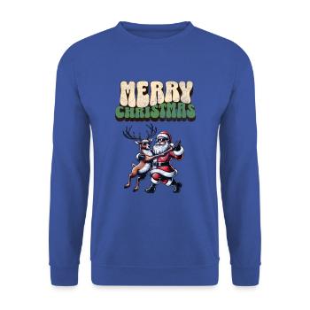 Santa Claus is dancing on xmas Christmas funny - Unisex Pullover - Royalblau - Vorne - Alina (178cm) & Michal (187cm)