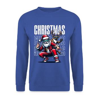 Santa Claus is dancing on xmas Christmas funny - Unisex Pullover - Royalblau - Vorne - Alina (178cm) & Michal (187cm)