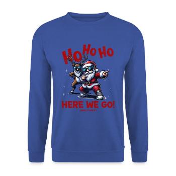 Santa Claus is dancing on xmas Christmas funny - Unisex Pullover - Royalblau - Vorne - Alina (178cm) & Michal (187cm)