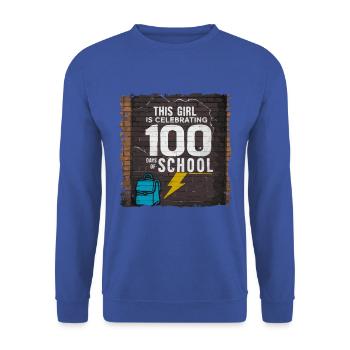 Funny Outfit teacher & student 100 days of school - Unisex Sweatshirt - royal blue - Front - Alina (178cm) & Michal (187cm)