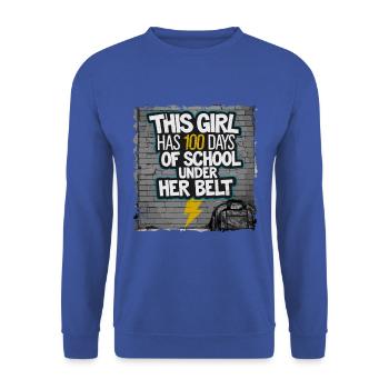 Funny Outfit teacher & student 100 days of school - Unisex Sweatshirt - royal blue - Front - Alina (178cm) & Michal (187cm)