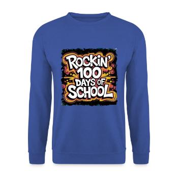 Funny Outfit teacher & student 100 days of school - Unisex Sweatshirt - royal blue - Front - Alina (178cm) & Michal (187cm)