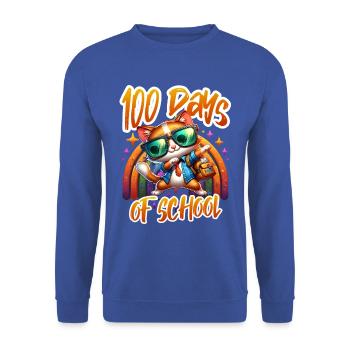 Funny Outfit teacher & student 100 days of school - Unisex Sweatshirt - royal blue - Front - Alina (178cm) & Michal (187cm)