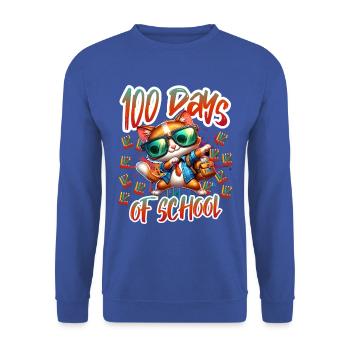 Funny Outfit teacher & student 100 days of school - Unisex Sweatshirt - royal blue - Front - Alina (178cm) & Michal (187cm)