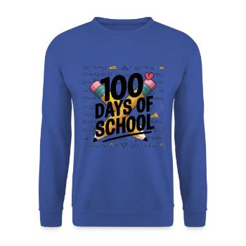 100 jours à l’école Enseignant enfants et garçons - Sweat-shirt Unisexe - bleu royal - Devant - Alina (178cm) & Michal (187cm)