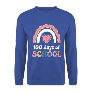 100 jours à l’école Enseignant enfants et garçons - Sweat-shirt Unisexe - bleu royal - Devant - Alina (178cm) & Michal (187cm)