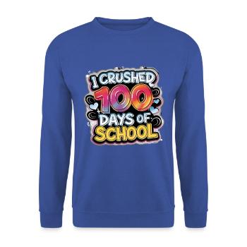 100 jours à l’école Enseignant enfants et garçons - Sweat-shirt Unisexe - bleu royal - Devant - Alina (178cm) & Michal (187cm)