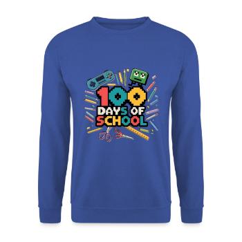100 jours à l’école Enseignant enfants et garçons - Sweat-shirt Unisexe - bleu royal - Devant - Alina (178cm) & Michal (187cm)
