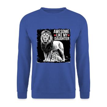 Awesome Like My Daughter Dad Father's Day & Mother's Day - Unisex Sweatshirt - royal blue - Front - Alina (178cm) & Michal (187cm)