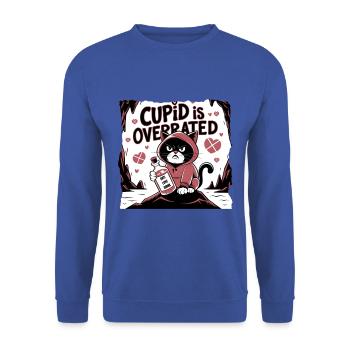 Single Valentinstag Liebe Amor lustiges Spruch - Unisex Pullover - Royalblau - Vorne - Alina (178cm) & Michal (187cm)